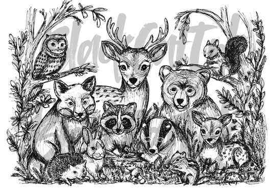 Woodland- A4 & A3 Size Available (Handmade)