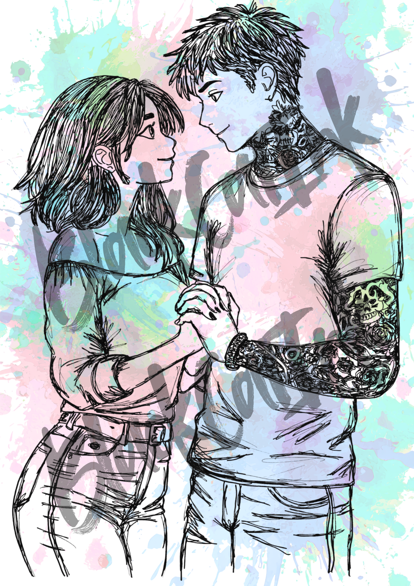 Couple03 - A4 & A3 Size Available (Handmade)