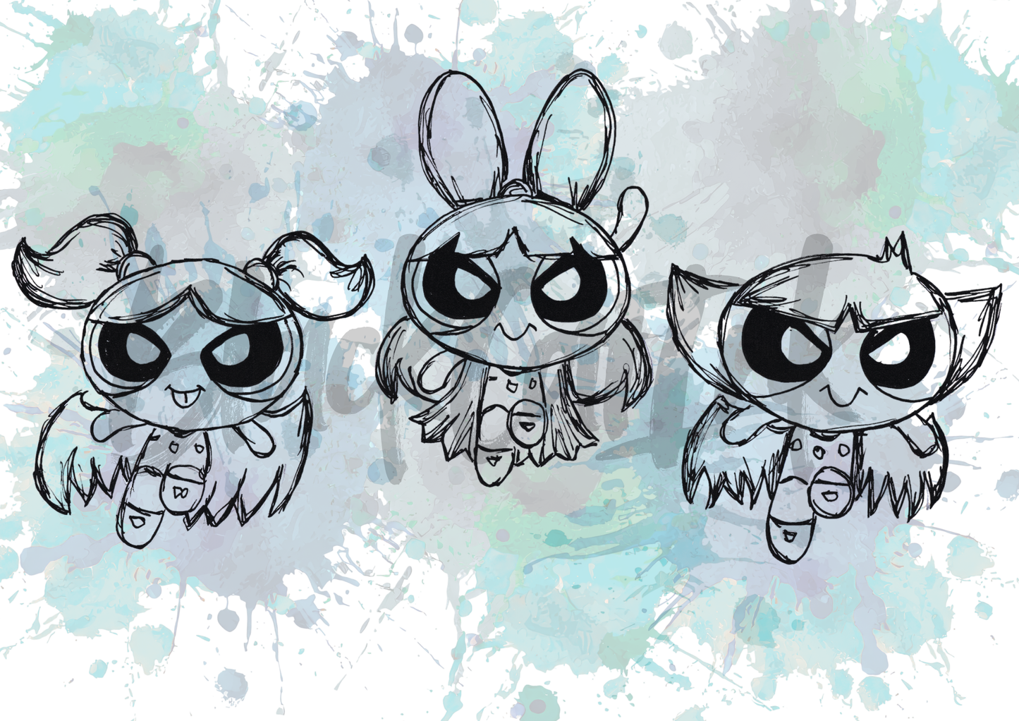 Power Puff Girls - A4 & A3 Size Available (Handmade)
