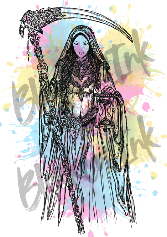 Reaper Queen - A4 & A3 Size Available (Handmade)