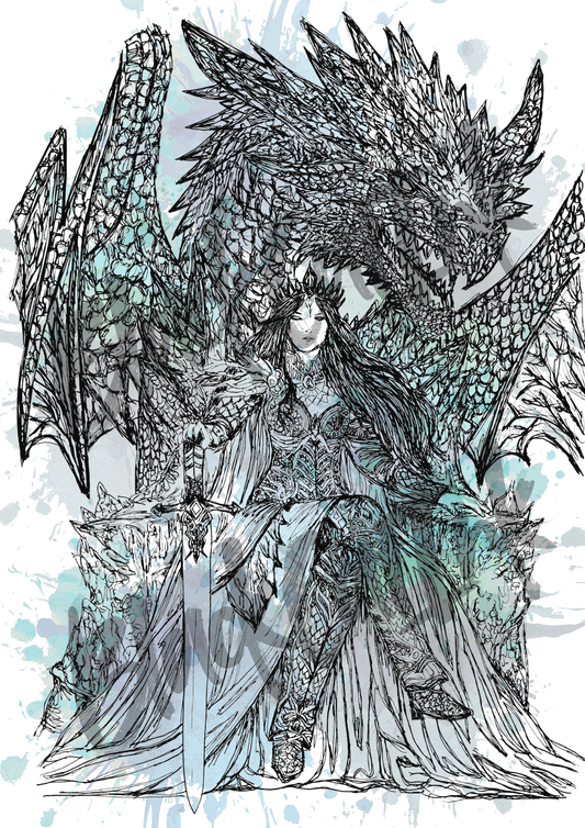 Dragon Queen - A4 & A3 Size Available (Handmade)