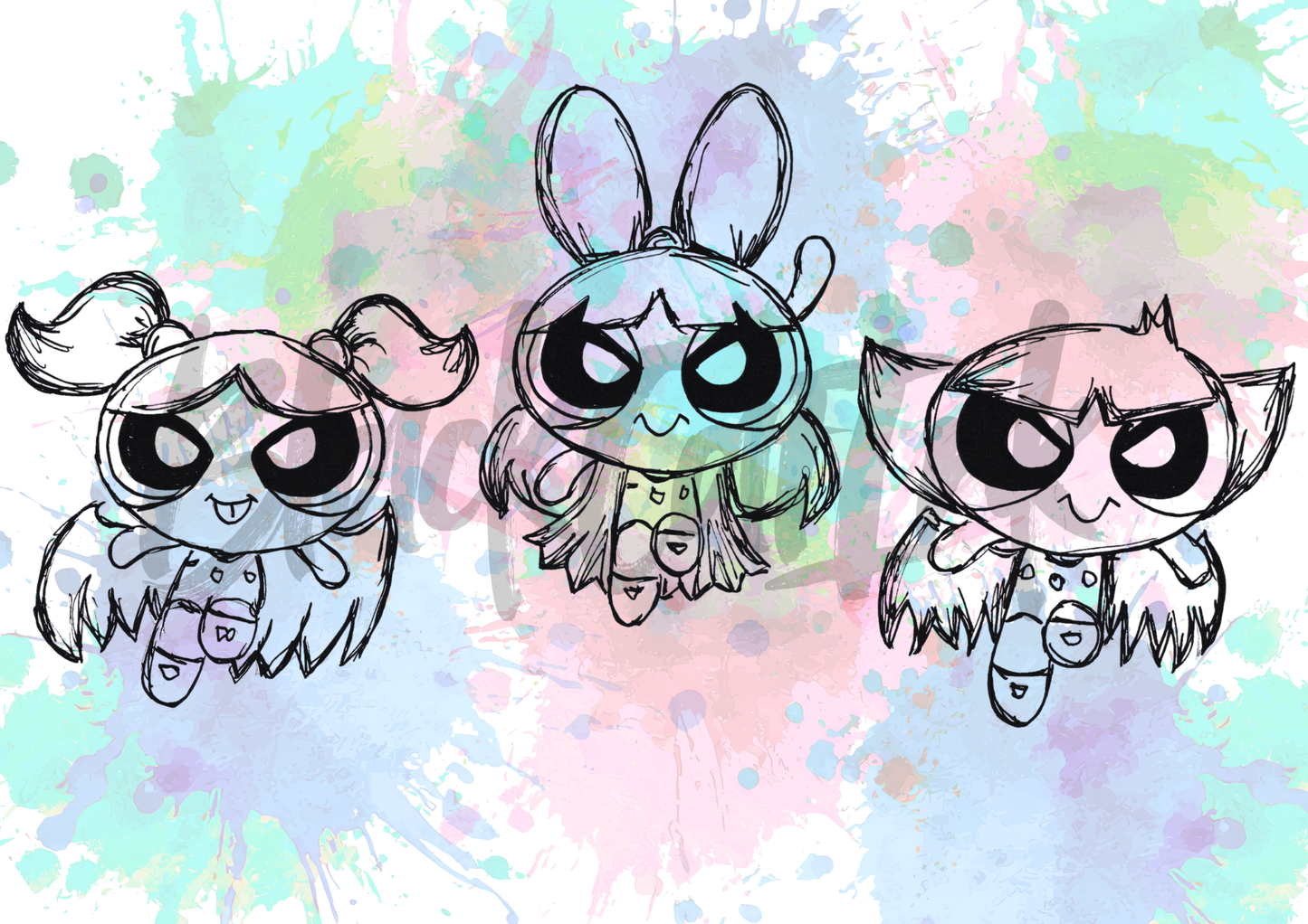 Power Puff Girls - A4 & A3 Size Available (Handmade)