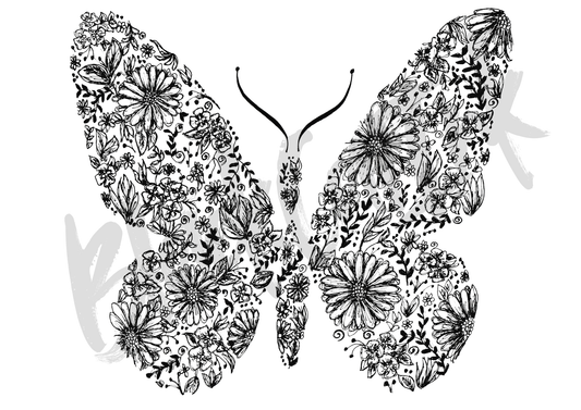 Botanical Butterfly - A4 & A3 Size Available (Handmade)