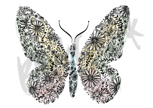 Botanical Butterfly - A4 & A3 Size Available (Handmade)