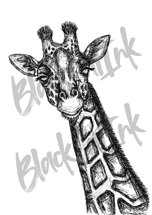 Giraffe - A4 & A3 Size Available (Handmade)