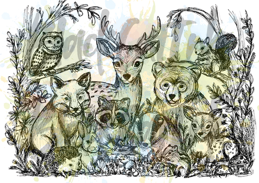 Woodland- A4 & A3 Size Available (Handmade)