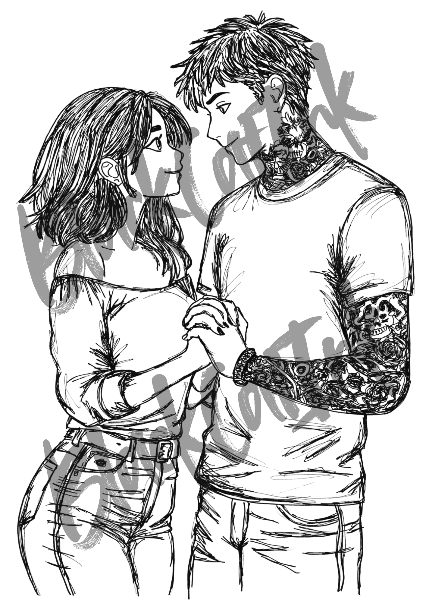 Couple03 - A4 & A3 Size Available (Handmade)