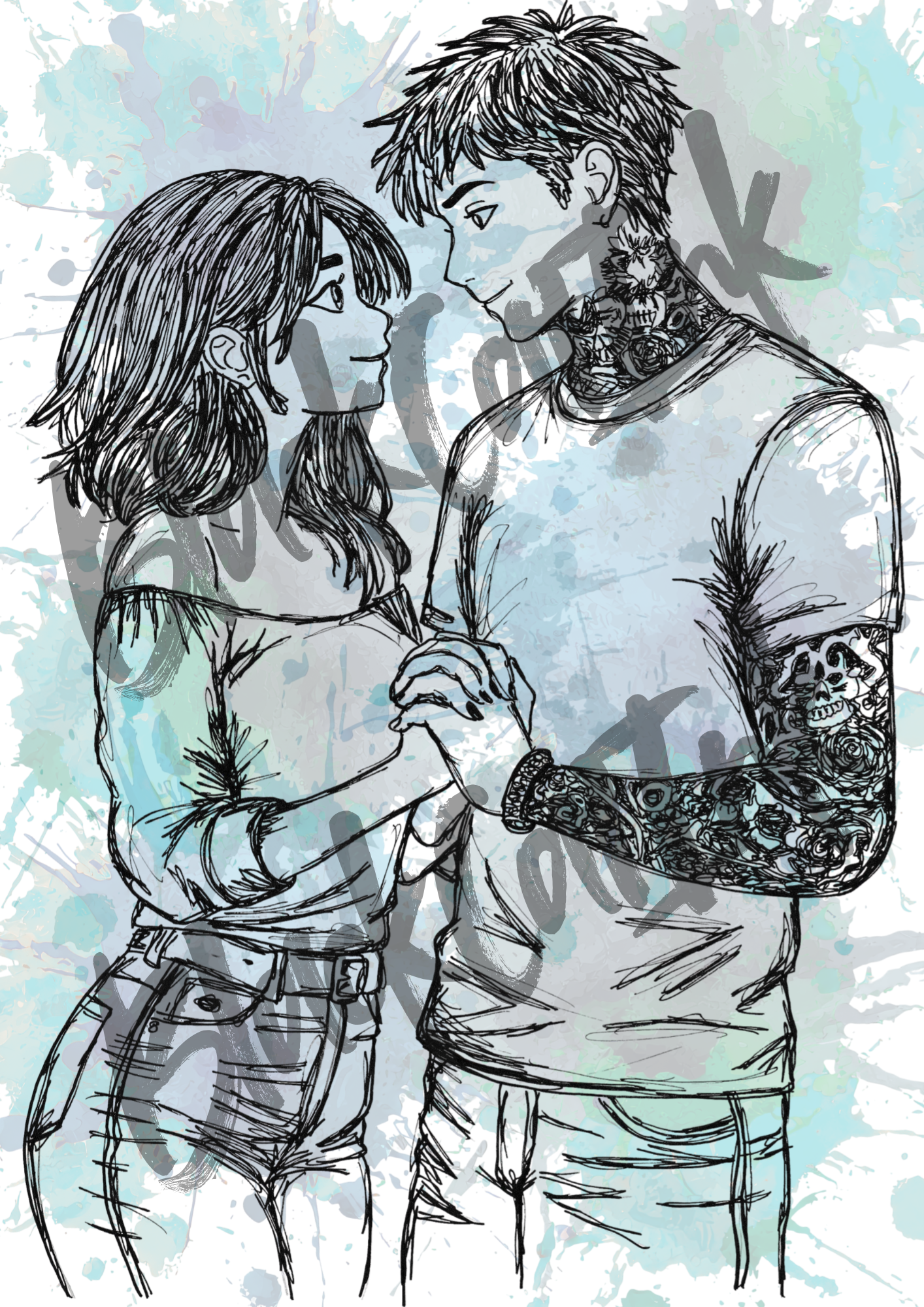 Couple03 - A4 & A3 Size Available (Handmade)