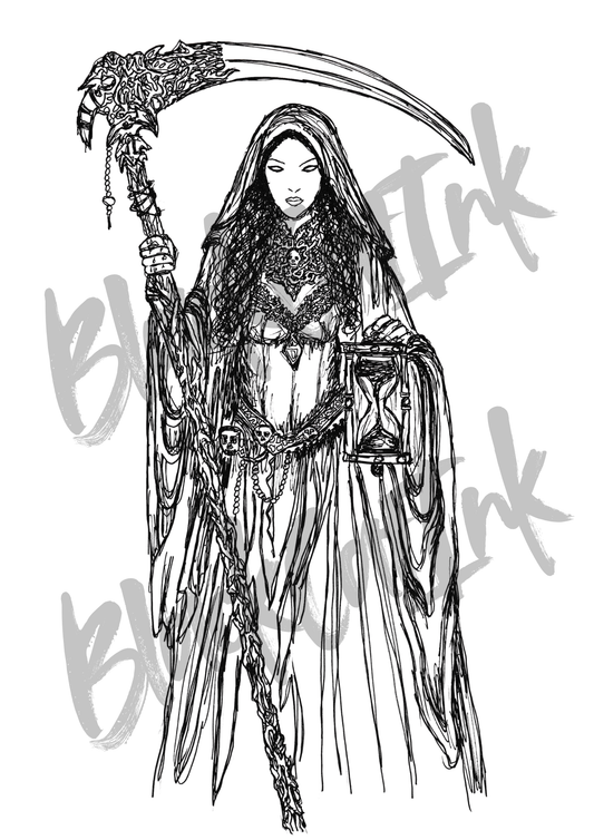 Reaper Queen - A4 & A3 Size Available (Handmade)