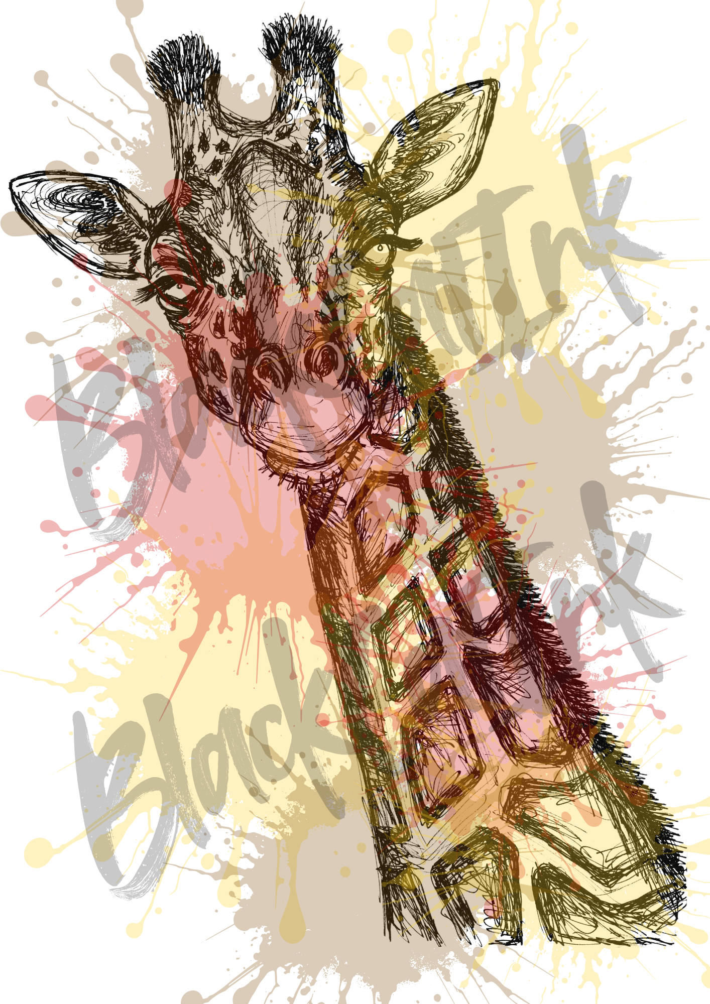 Giraffe - A4 & A3 Size Available (Handmade)