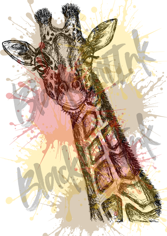 Giraffe - A4 & A3 Size Available (Handmade)